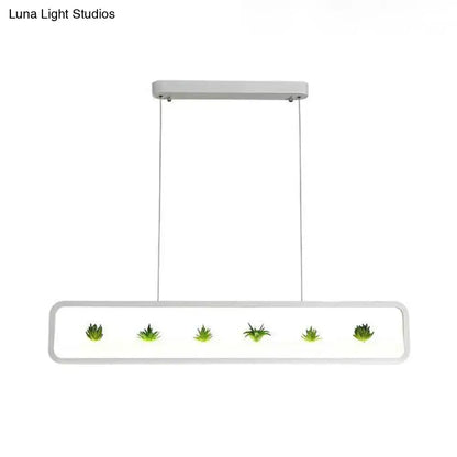 Modern rectangular succulent led chandelier – dining room ceiling light