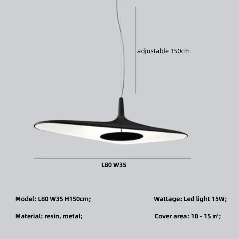 Modern black disc pendant lamp dining room ambient glow