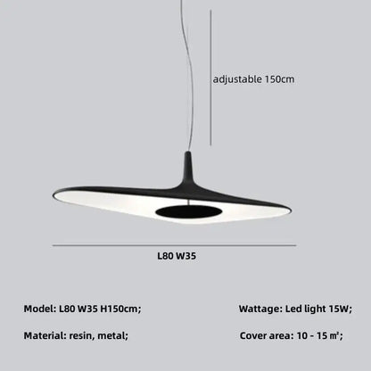 Modern black disc pendant lamp dining room ambient glow