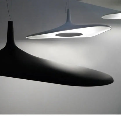 Modern black disc pendant lamp dining room ambient glow