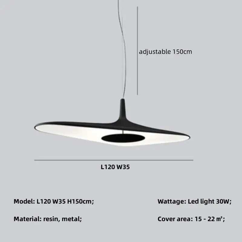 Modern black disc pendant lamp dining room ambient glow