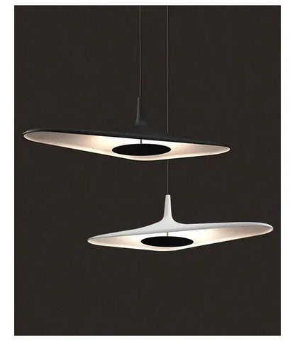 Modern black disc pendant lamp dining room ambient glow