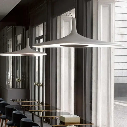 Modern black disc pendant lamp dining room ambient glow