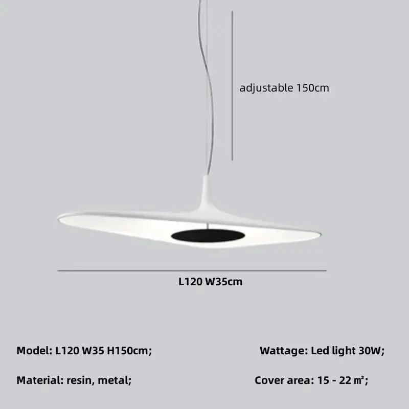 Modern black disc pendant lamp dining room ambient glow