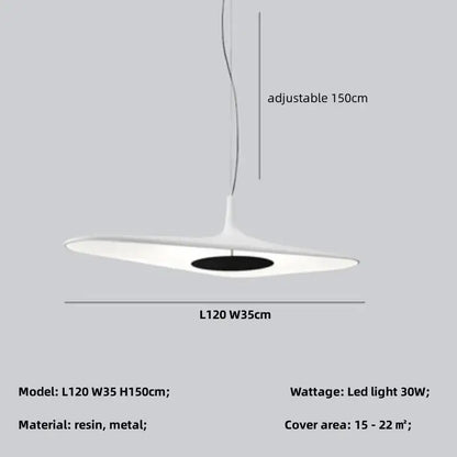 Modern black disc pendant lamp dining room ambient glow