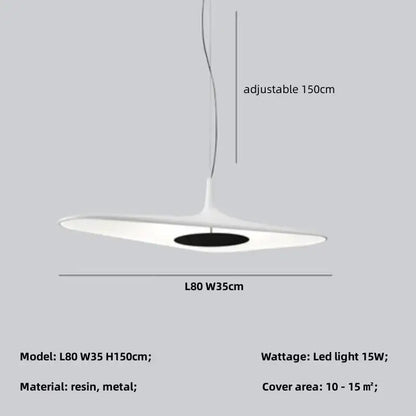 Modern black disc pendant lamp dining room ambient glow