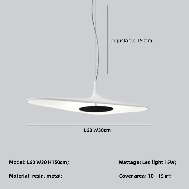 Modern black disc pendant lamp dining room ambient glow