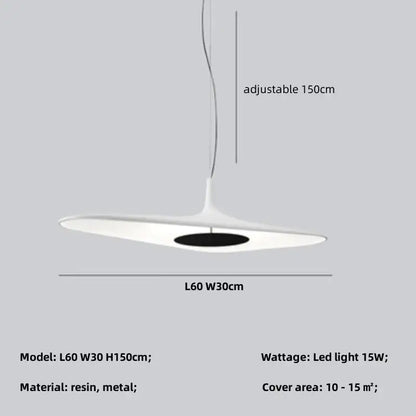 Modern black disc pendant lamp dining room ambient glow