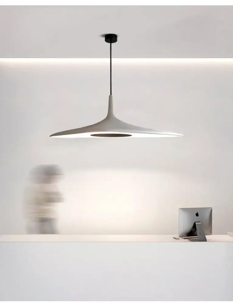 Modern black disc pendant lamp dining room ambient glow