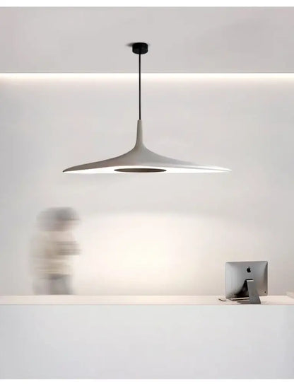 Modern black disc pendant lamp dining room ambient glow