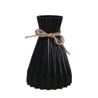 Modern simple pleated ceramic flower vase set living room dry flowers