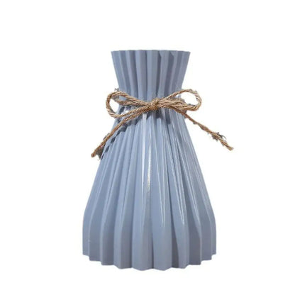 Modern simple pleated ceramic flower vase set living room dry flowers