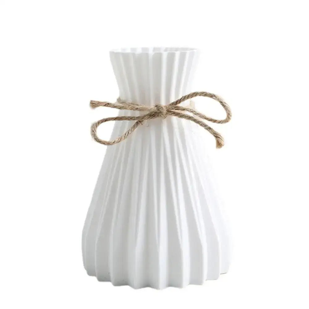Modern simple pleated ceramic flower vase set living room dry flowers