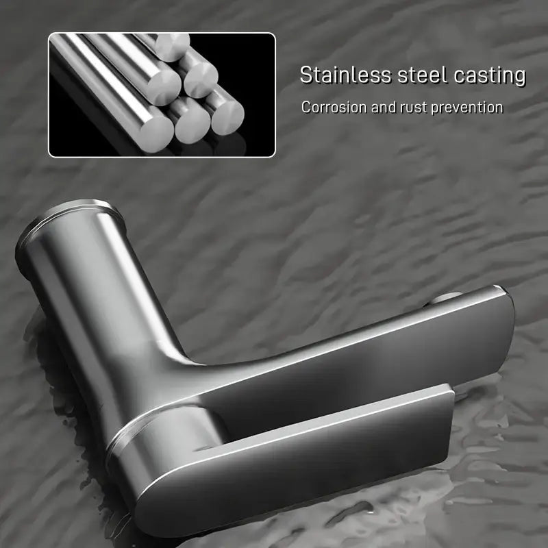 Modern brushed stainless steel bathroom sink faucet single handle control