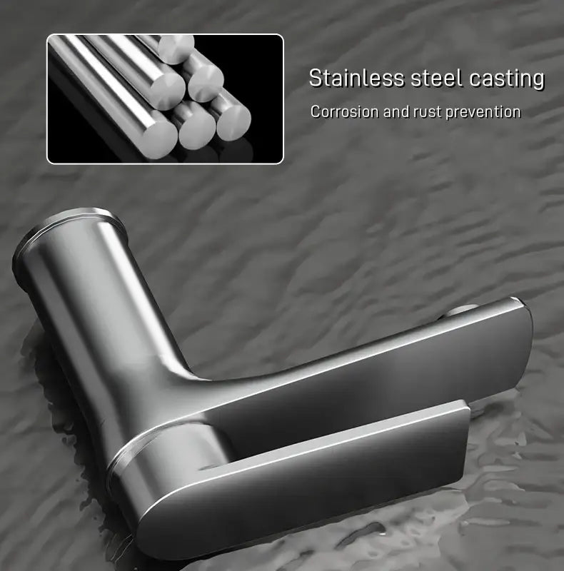 Modern brushed stainless steel bathroom sink faucet single handle control