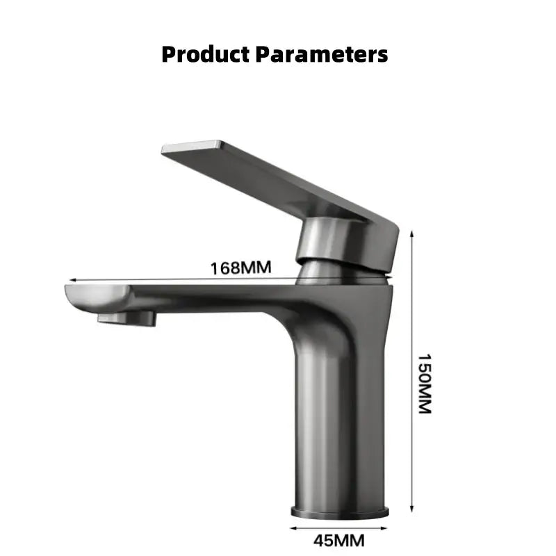 Modern brushed stainless steel bathroom sink faucet single handle control