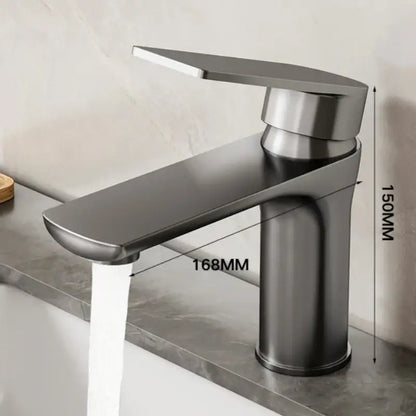 Modern brushed stainless steel bathroom sink faucet single handle control