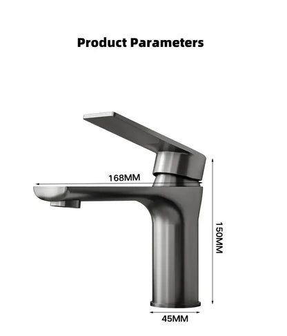 Modern brushed stainless steel bathroom sink faucet single handle control