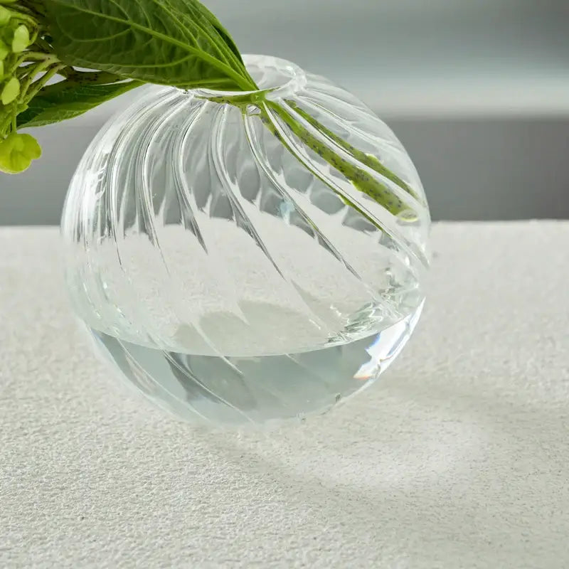 Modern ribbed transparent glass vases living room decorate root