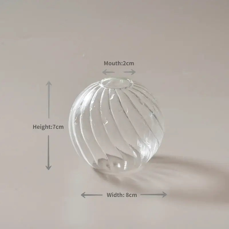 Modern ribbed transparent glass vases living room decorate root