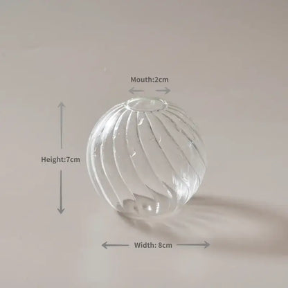 Modern ribbed transparent glass vases living room decorate root