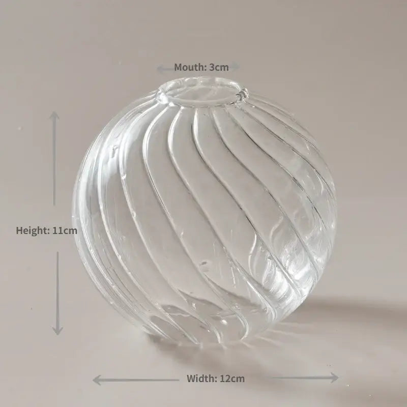 Modern ribbed transparent glass vases living room decorate root