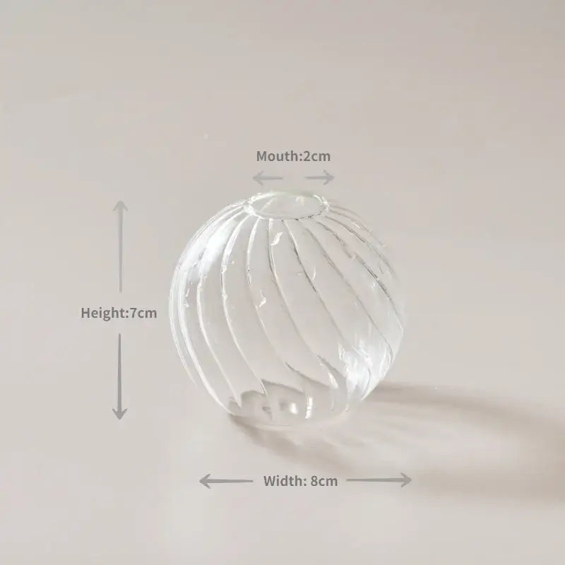 Modern ribbed transparent glass vases living room decorate root