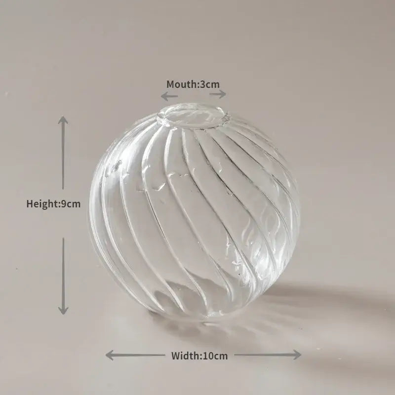 Modern ribbed transparent glass vases living room decorate root