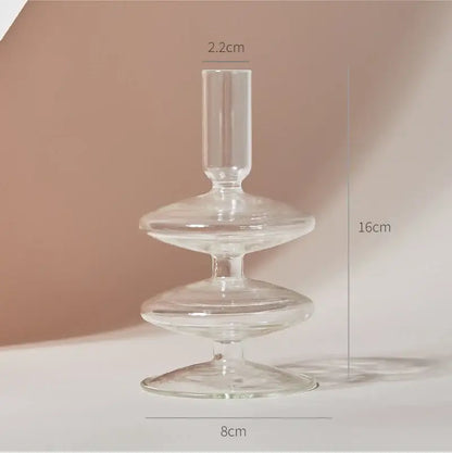 Modern ribbed transparent glass vases living room decorate root