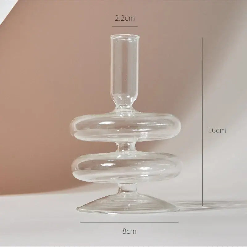 Modern ribbed transparent glass vases living room decorate root