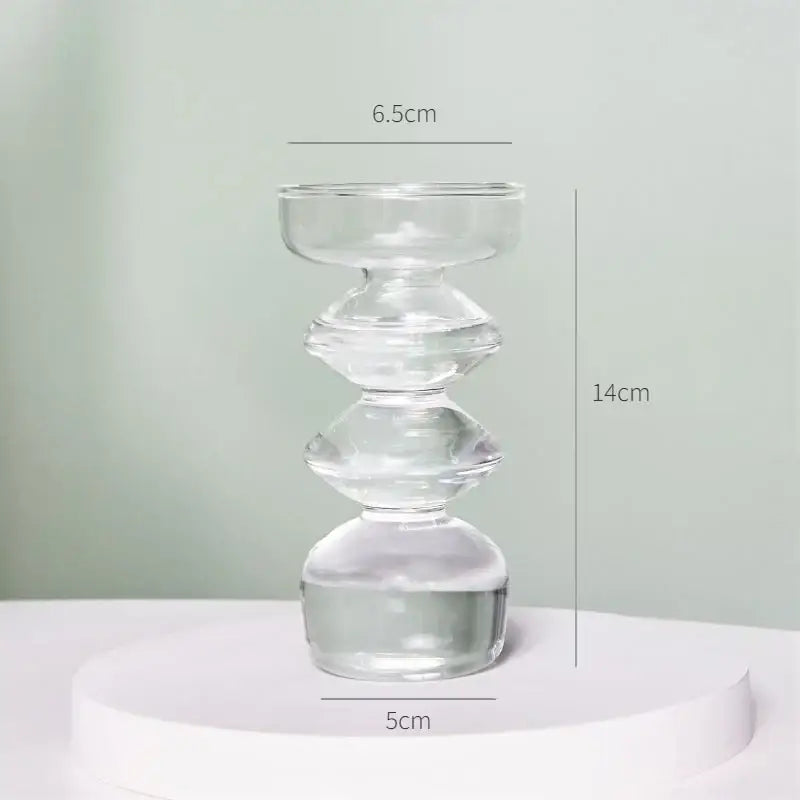 Modern ribbed transparent glass vases living room decorate root