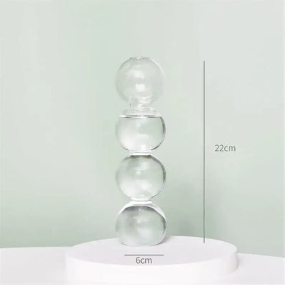 Modern ribbed transparent glass vases living room decorate root