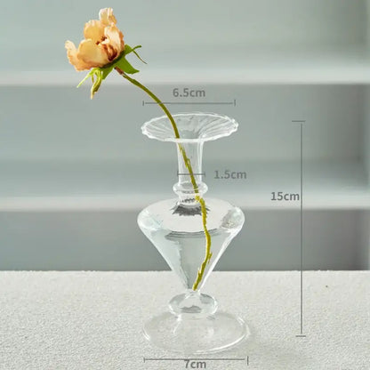 Modern ribbed transparent glass vases living room decorate root