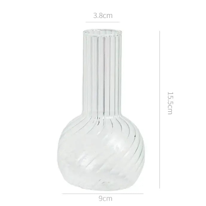 Modern ribbed transparent glass vases living room decorate root