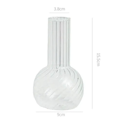 Modern ribbed transparent glass vases living room decorate root