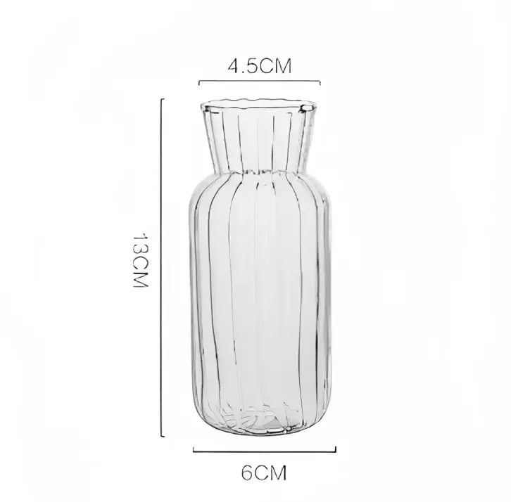 Modern ribbed transparent glass vases living room decorate root