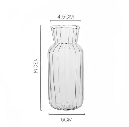 Modern ribbed transparent glass vases living room decorate root