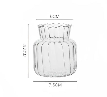 Modern ribbed transparent glass vases living room decorate root