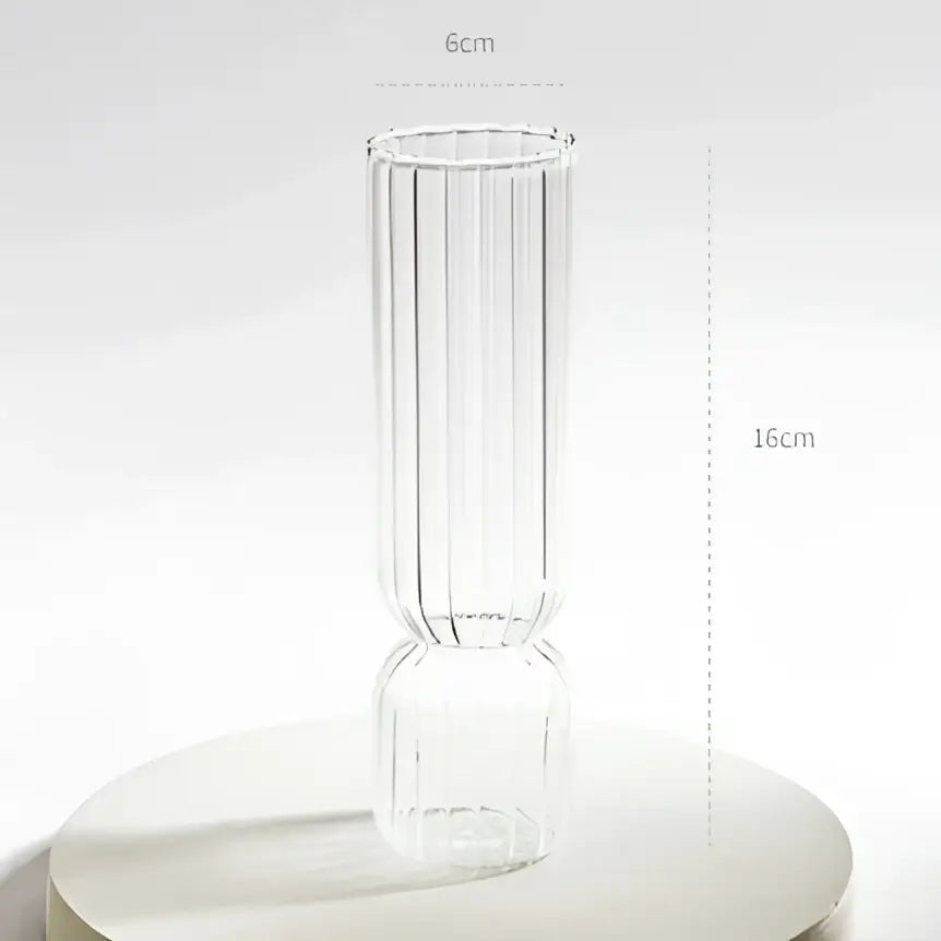 Modern ribbed transparent glass vases living room decorate root