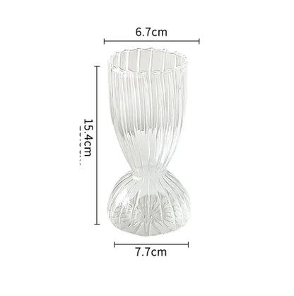 Modern ribbed transparent glass vases living room decorate root