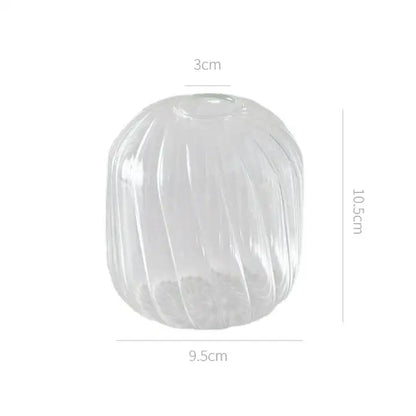 Modern ribbed transparent glass vases living room decorate root