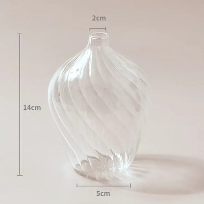 Modern ribbed transparent glass vases living room decorate root