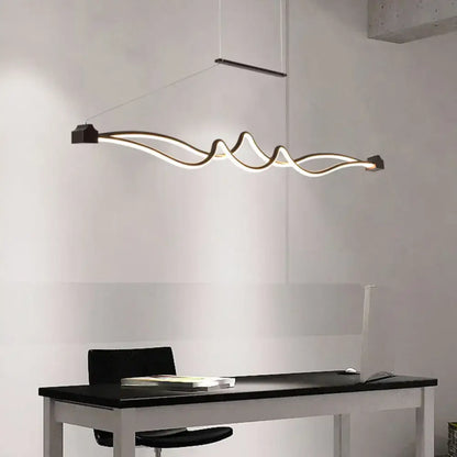 Modern black & white twisted led island pendant dining room light