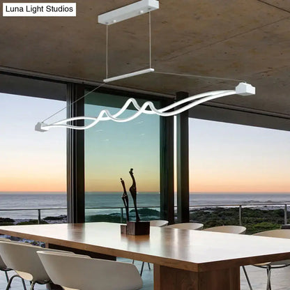 Modern black & white twisted led island pendant dining room light