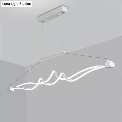 Modern black & white twisted led island pendant dining room light