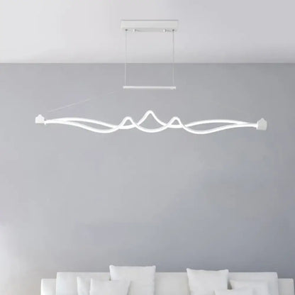 Modern black & white twisted led island pendant dining room light