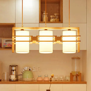 Modern wood 3 light dining room island pendant with e26 e27 bulb base