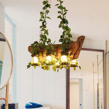 Industrial pink & green ivy pendant light – kitchen industrial style