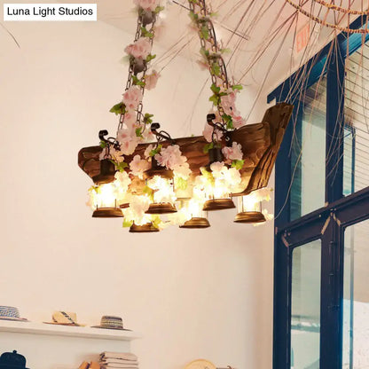 Industrial pink & green ivy pendant light – kitchen industrial style