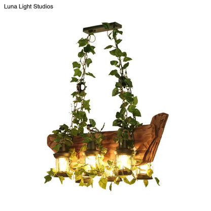 Industrial pink & green ivy pendant light – kitchen industrial style